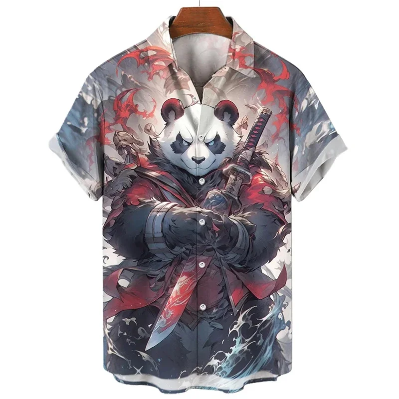 Nuevas camisas de animales para hombres, ropa con estampado 3D de panda y orco, camisas y blusas casuales de moda para hombres, ropa de hombre de alta calidad