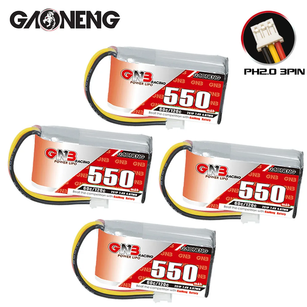 

GNB 550mAh 2s 7,4 v 60c/120c Lipo батарея для 1:28 RC гоночных автомобилей четыре привода внедорожных запасных частей 7,4 v аккумуляторная батарея