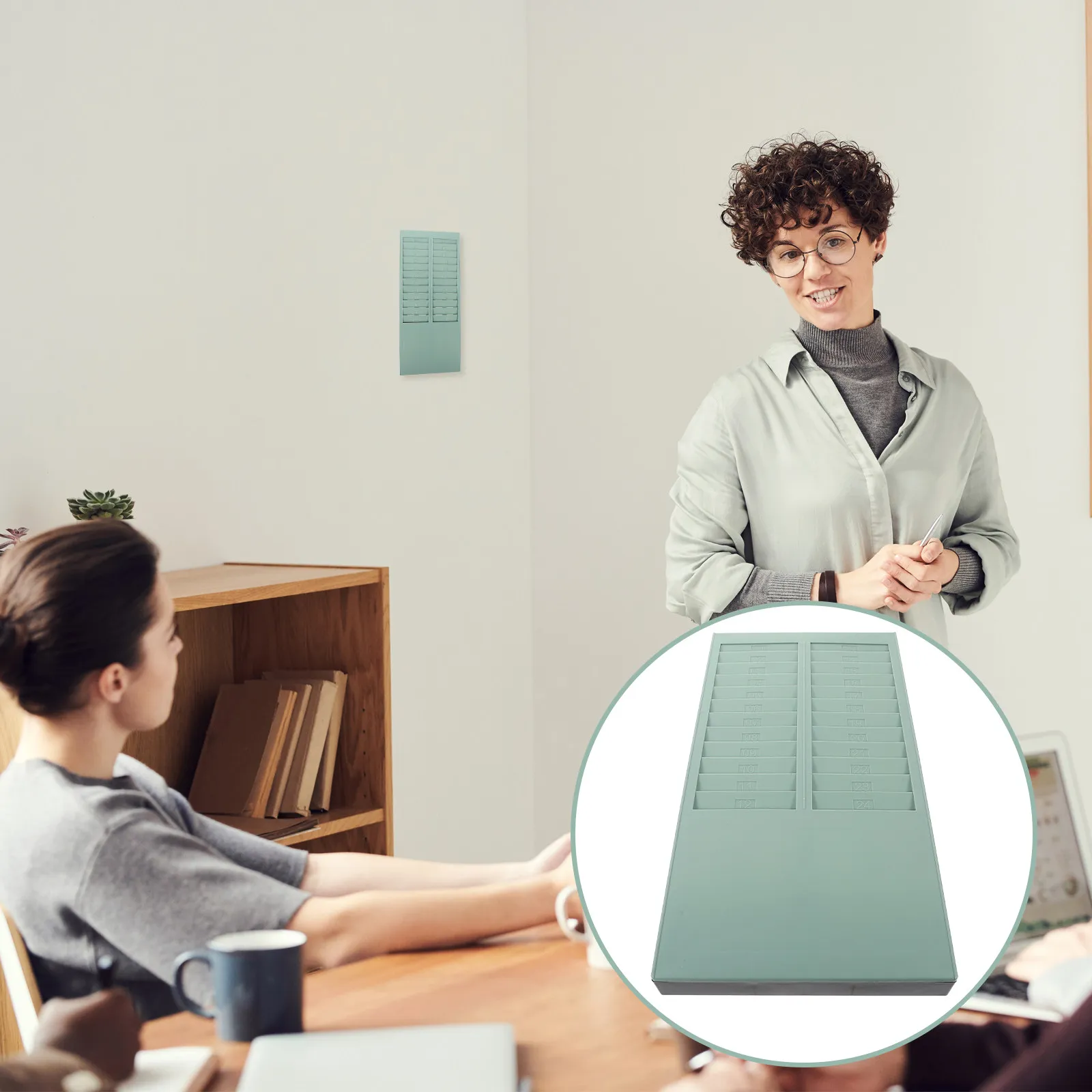 플라스틱 24 슬롯 타임 카드 홀더 벽걸이형 출석 기록기 사무실 직원 출퇴근 관리 시스템용 액세서리