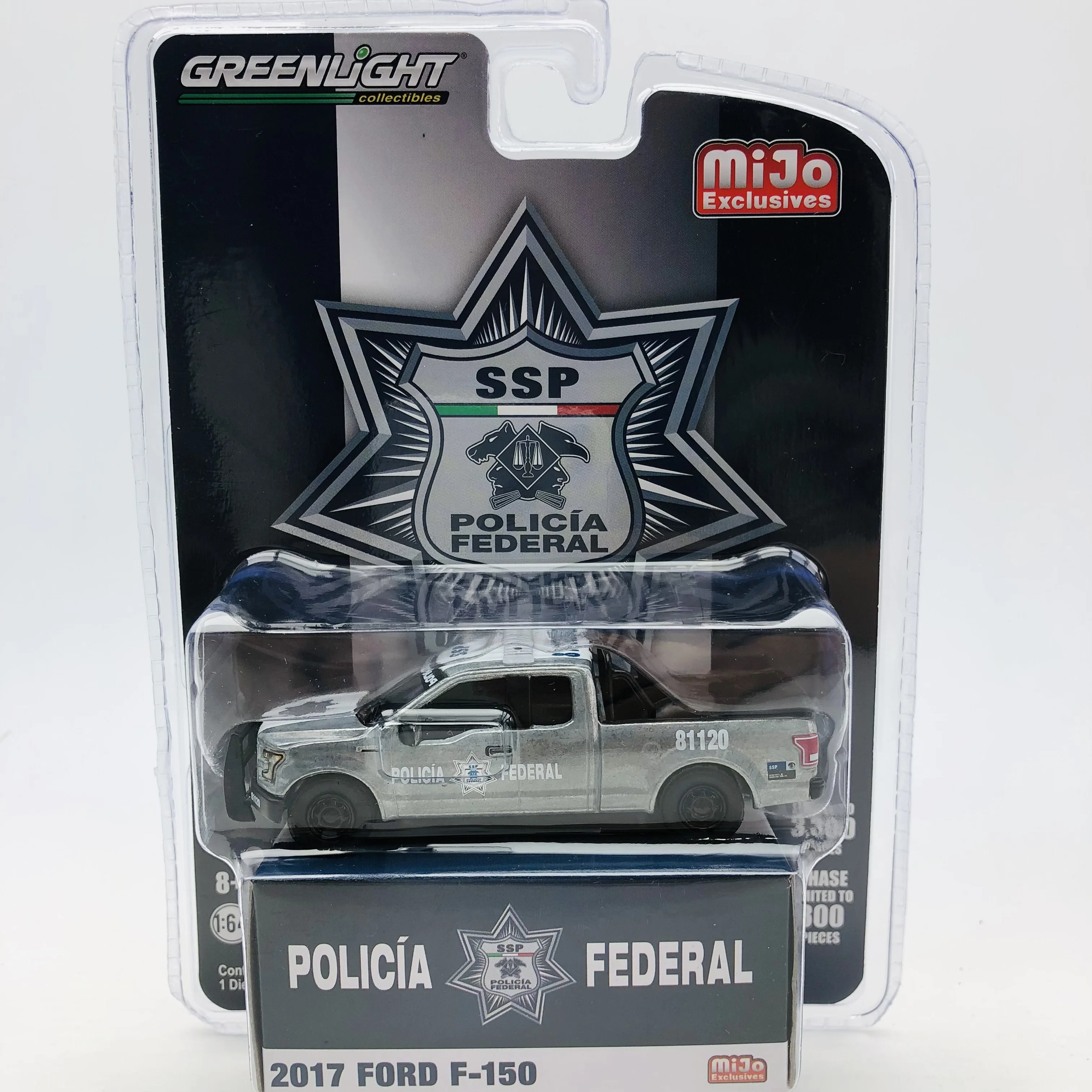 1/64 GreenLight 2017 Ford F-150 Мексиканская полиция пикап Mijo Ограниченная Коллекция литых под давлением моделей автомобилей