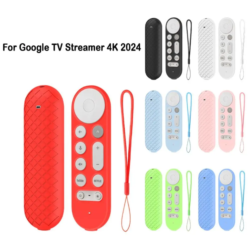 Silicone Protective Case for Google TV Streamer 4K Remote Control Non-slip Soft Durable Shockpro Protective Cover Shell