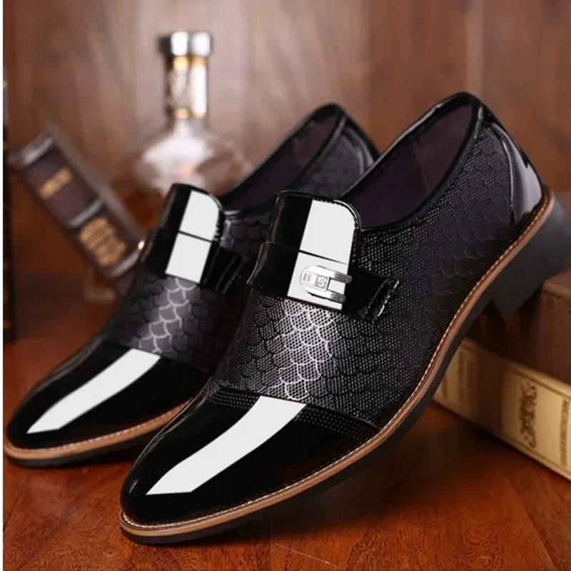 Customizable Men's Leather Shoes Formal Embossed Leather leather shoes