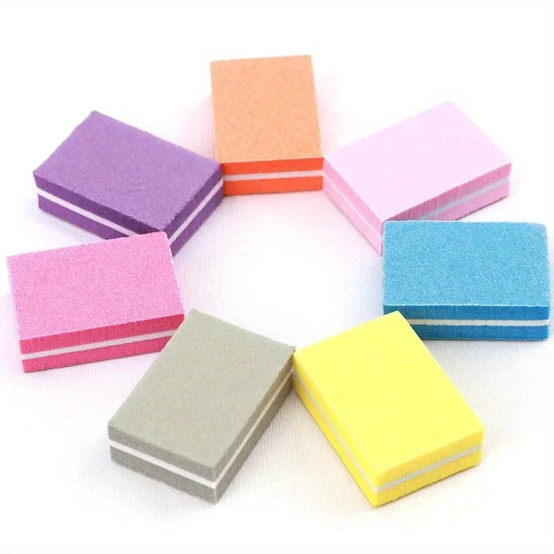 50Pcs 네일 연마 스폰지 미니 작은 사각형 양면 연마 및 수리 네일 파일 두부 블록