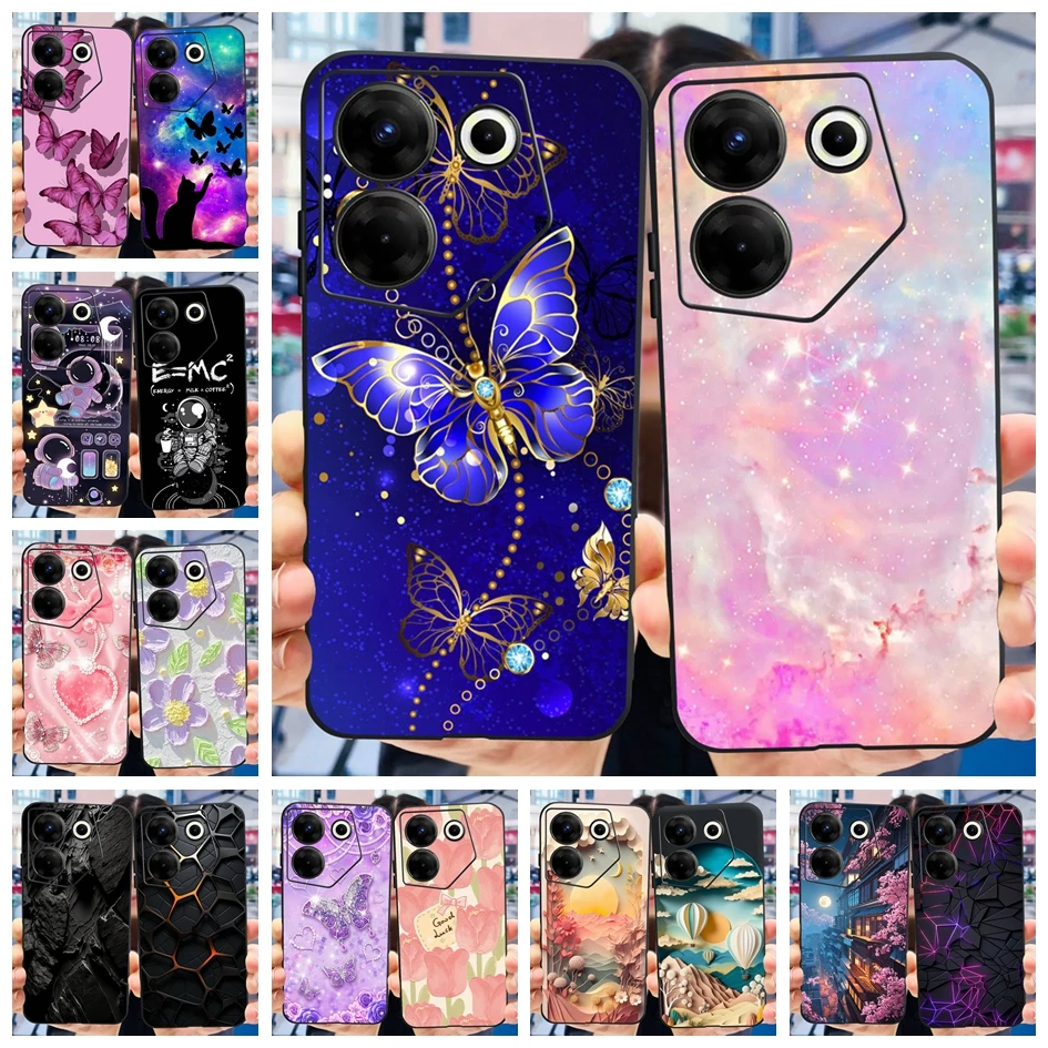 Fashion Butterfly Transparent Soft Silicone Phone Case Cover