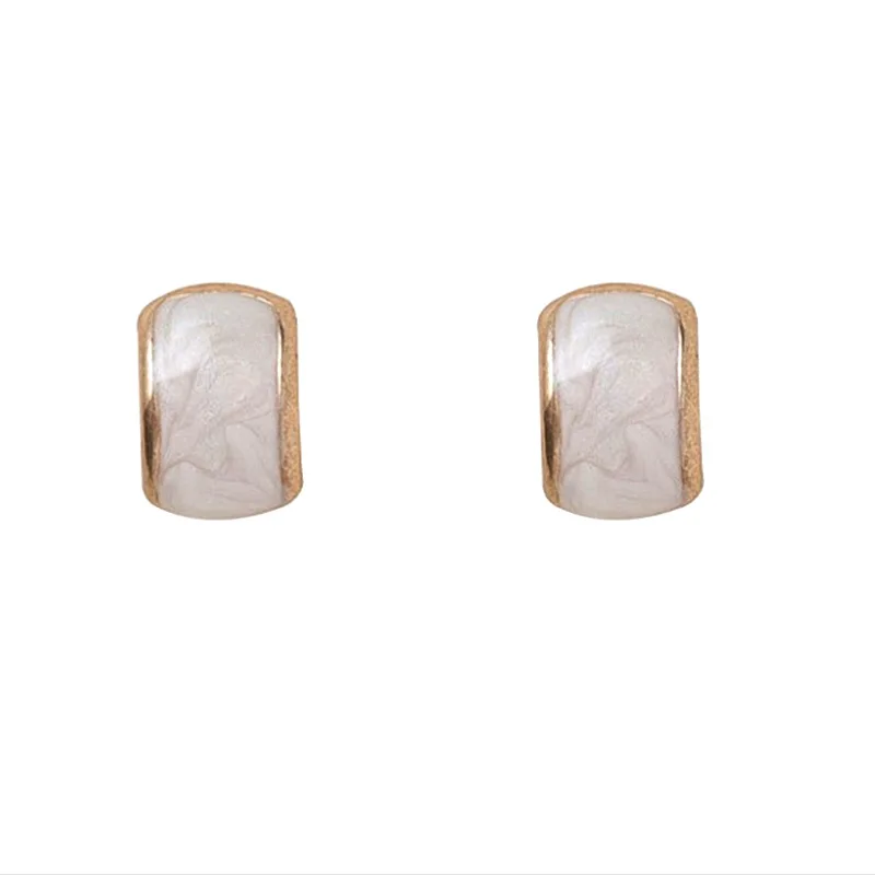 Geometric Arc Earrings No Hole Ear Clips Oil Dripping Fashion Clip Earring Without Piercing Minimalist Earrings Jewelry CE0225 ear clip earrings clip earrings ear clip