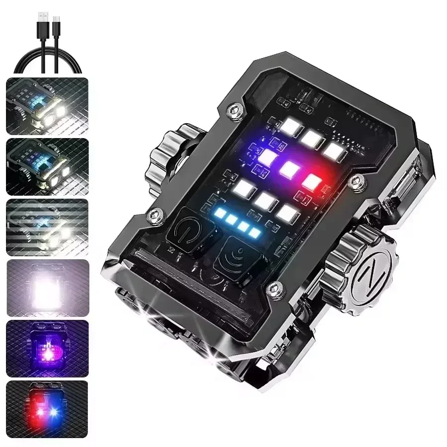 مصباح يدوي LED محمول، بطارية مدمجة من النوع C، ضوء...