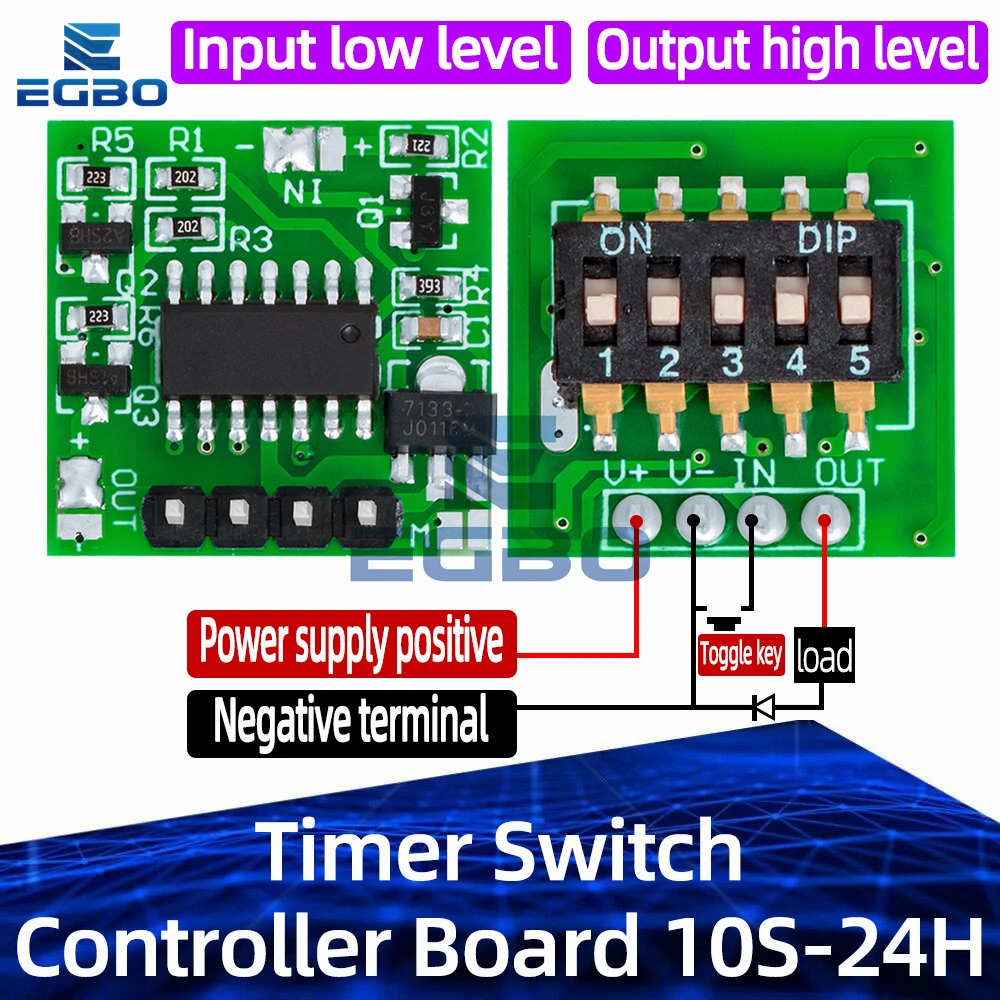 1 ~ 5PCS EGBO Timer Schalter Controller Board 10S-24H Einstellbare Verzögerung Relais Modul Für Verzögerung Schalter/timer/Timing Lampe