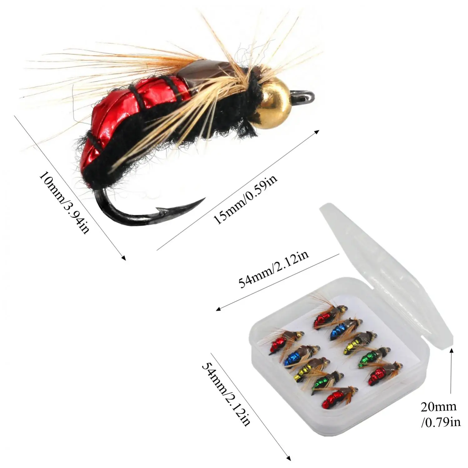 10pcs/lot Fly Fishing Flies Sinking Lures Handmade Bionics Fly
