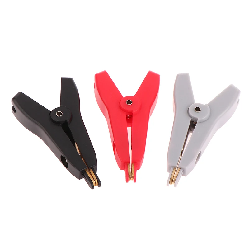 

Alligator Clip Kelvin Copper Gold Plate Clip LCR Test Clip Grey/Black/Red For Precision Instruments