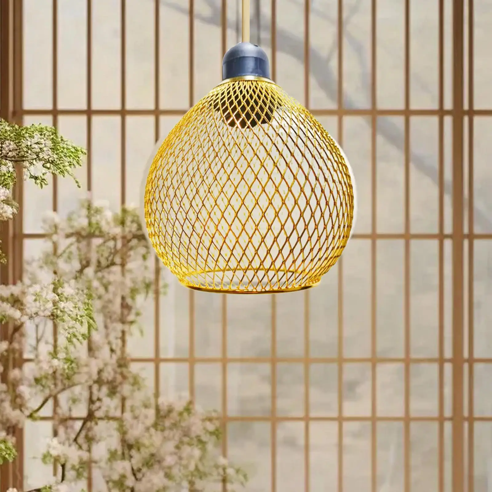 Mesh Pendant Lamp Shade Decoration Hanging Light Shade Pendant Light Cover for Hotel Dining Room Restaurant Living Room Kitchen