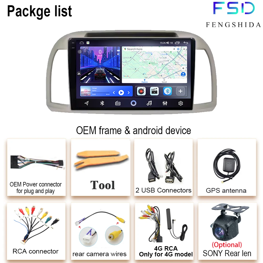 9 Zoll Android Auto Radio Für Nissan Micra K12 2002-2009 - Mit CarPlay, GPS & Rückfahrkamera