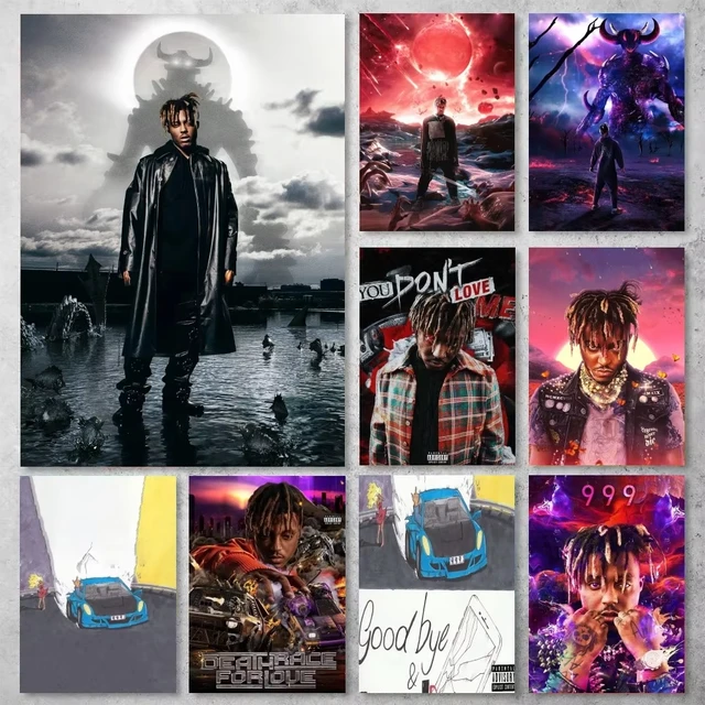 Juice Wrld Rapper Poster Gallery Prints Self Adhesive Home Decor Decoration Wall Decals Living Room 1