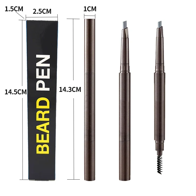 Beard Coloring Pen Waterproof Beard Pen Men Whisker Pencil Filler Pencil Brush Moustache Coloring Coverage Enhancer Mustache Repair Shape Filling