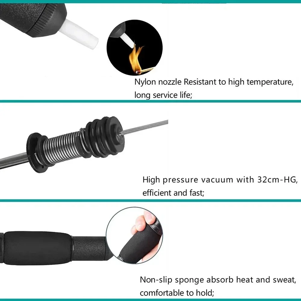 Welding Powerful Desoldering Gun Solder Braid Desoldering Vacuum Pump Solder Remover Tool Anti-skid Handle Hand Welding Tools desoldering suction pump soldering iron cleaner desoldering pump solder suction wire desoldering tool electrothermal solder sucker vacuum sucking pen
