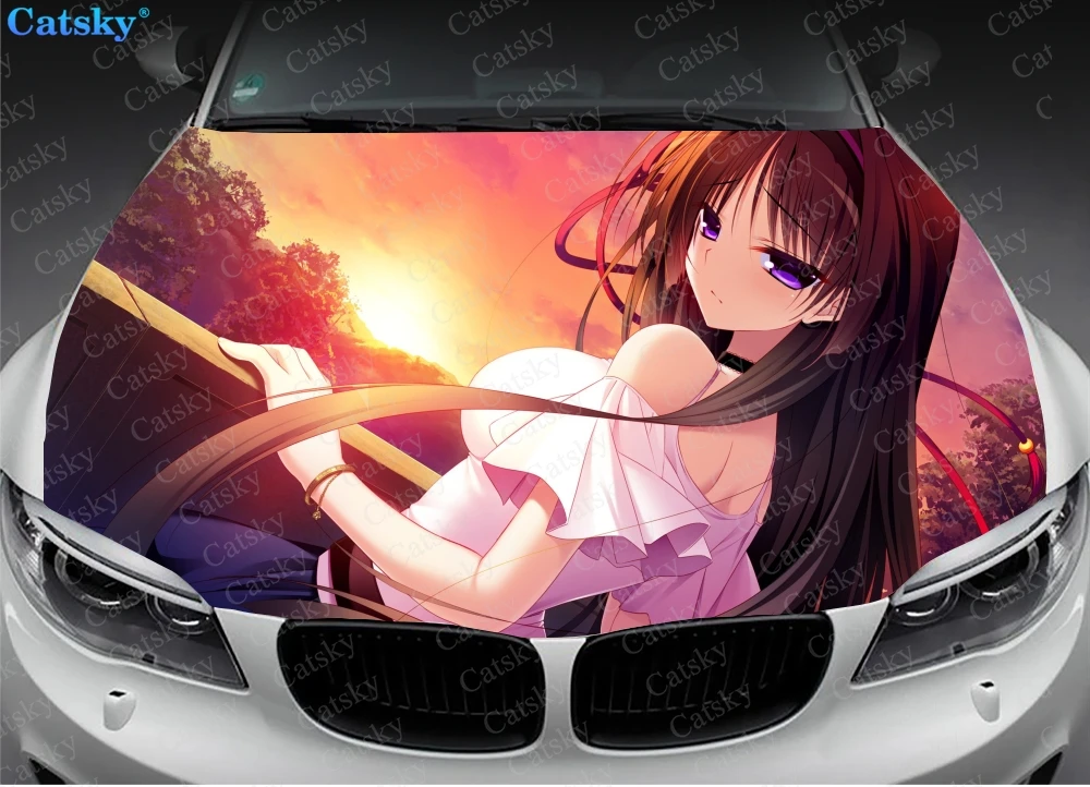 

Anime Girl Car Hood Sticker,Sword Car Hood Decoration, Hood Protection Cover, Vinyl Car Sticker, Custom Side Sticker Car Decals