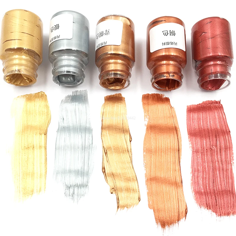20ML Metallic Acrylic Paint Golden Silver Waterproof and Non-fading Coloring Hand-painted Graffiti for Statue Plaster Resi | Дом и сад