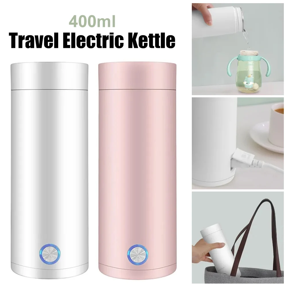 400ML Portable Electric Kettle Thermal Cup Coffee Tea Coffee Travel Water  Boiler Temperature Control Smart Water Kettle Thermos in 2023