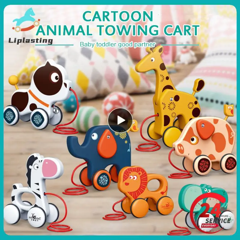 Colors Dragging Baby Toddler Funny Toys Newborn Cute Early Teaching Walker Pull Animals Model Toys for Children Christmas Gift