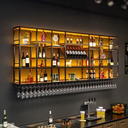 Bottle Salon Storage Wine Cabinets Living Room Wall Mounted Commercial Wine Rack Restaurant Cocktail Stojak Na Wino Furniture