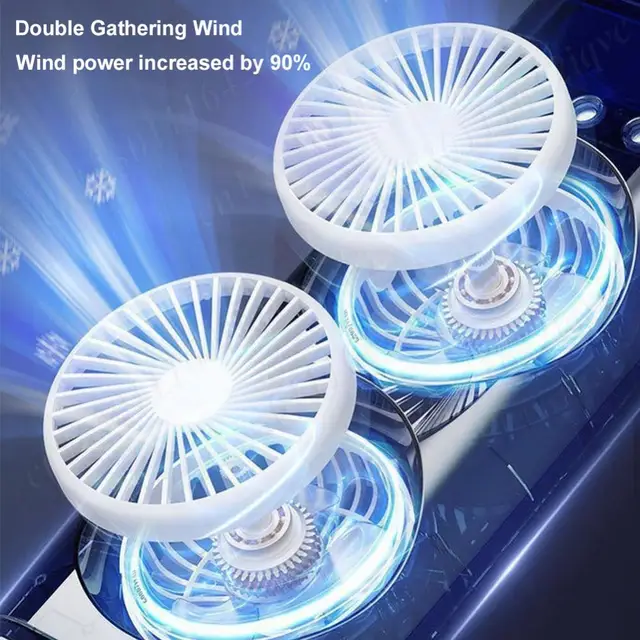 Portable Electric Fan Ultrasonic Atomization Sprayer Fan Cooling Humidifier Fan Home Air Conditioning Desktop & 7 RGB Lighting 5