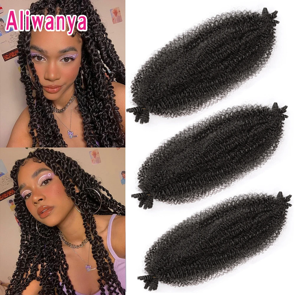 Synthetic Kinky Marley Braiding Hair Extensions Pre-Separated Afro Kinky Twist Crochet Hair Extension For Faux Locs Marley Braid