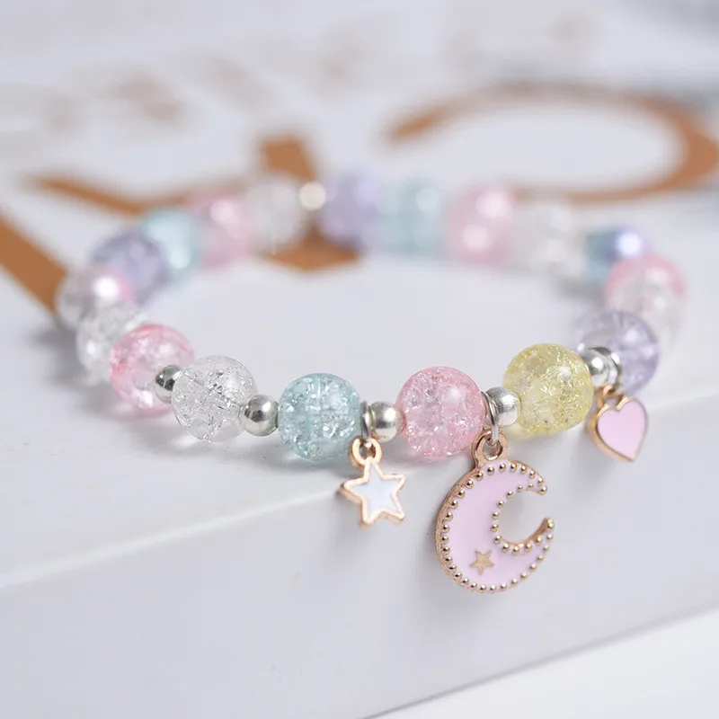 Neue Mond Sterne Bunte Kristall Perlen Armband Für Frauen Böhmischen Kaninchen Katze Tier Handgemachte Elastische Seil Mode Schmuck – Detail 1