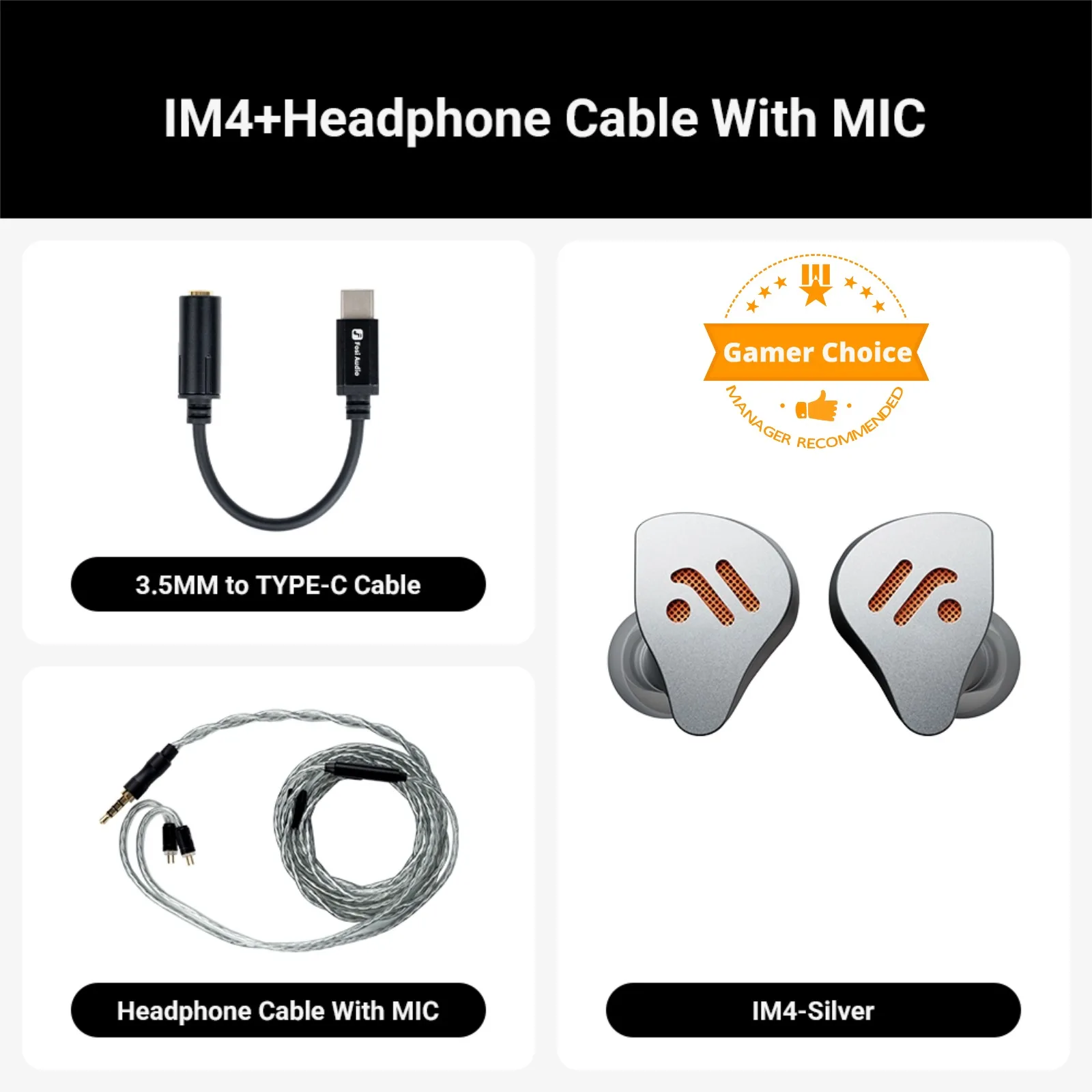 Fosi Audio IM4 HiFi有線イヤホン オープンバックダイナミック