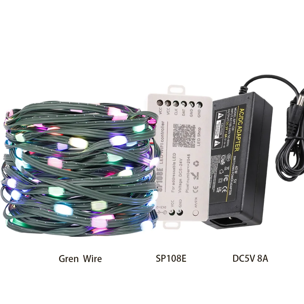 Dream Color RGBIC LED String Lights, 5M-20M, Waterproof, for Outdoor Parties and Christmas Celebrations