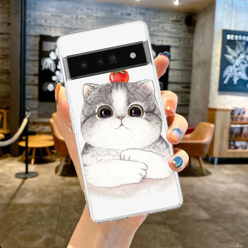 Charming Cat Cartoon Shockproof Clear Phone Case