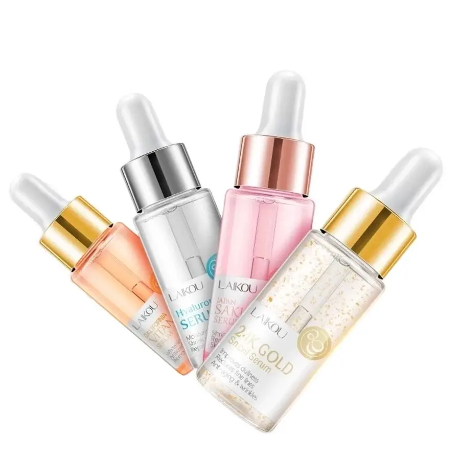 LAIKOU Serum Japan Sakura Essence Anti-Aging Hyaluronic Acid Pure 24K Gold Whitening Vitamin C Anti Wrinkle Face Serum Care Skin sakura pwd degumming gouache paint silver gold pure gold color 45ml poster pigment art supplies