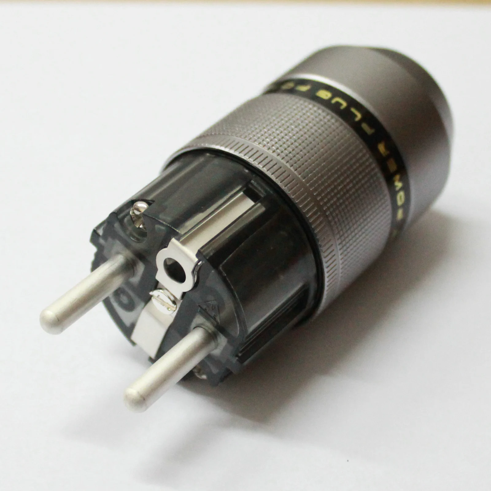 SONARQUEST Power Connector PA-40E(Ag)+PA-40F(Ag) EU silver Plated Gray Special Aluminum alloy Schuko Male&Female IEC Connector