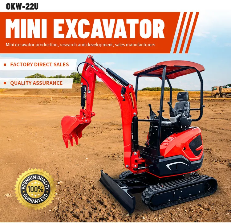 Crawler Euro 5 Mini Bagger 2.2T Minibagger Garten-Dieselmotor Vollhydraulischer Minibagger – Detail 3