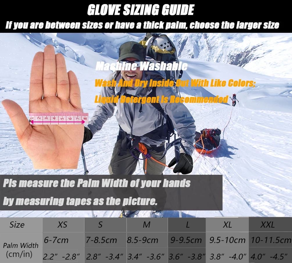 Winter Gloves for Men  -20°F 3M Thinsulate Cold Weather Gloves for Cycling Running Shiing 6