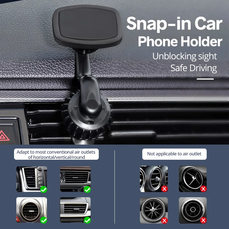 Car Bracket Car Phone Holder With Multifunctional 360 Degree Rotating Air Outlet Magnetic Buckle Type Car Phone Holders Stands