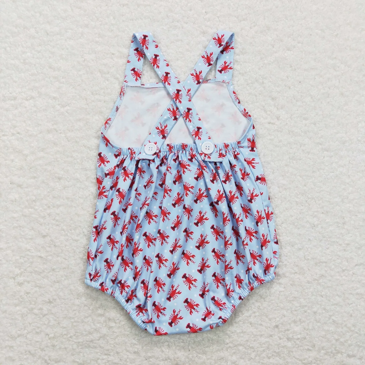 Wholesale Kids Children Crawfish Romper Toddler Newborn Summer Sleeveless One-piece Matching Baby Boy Girl overalls Clothing 5