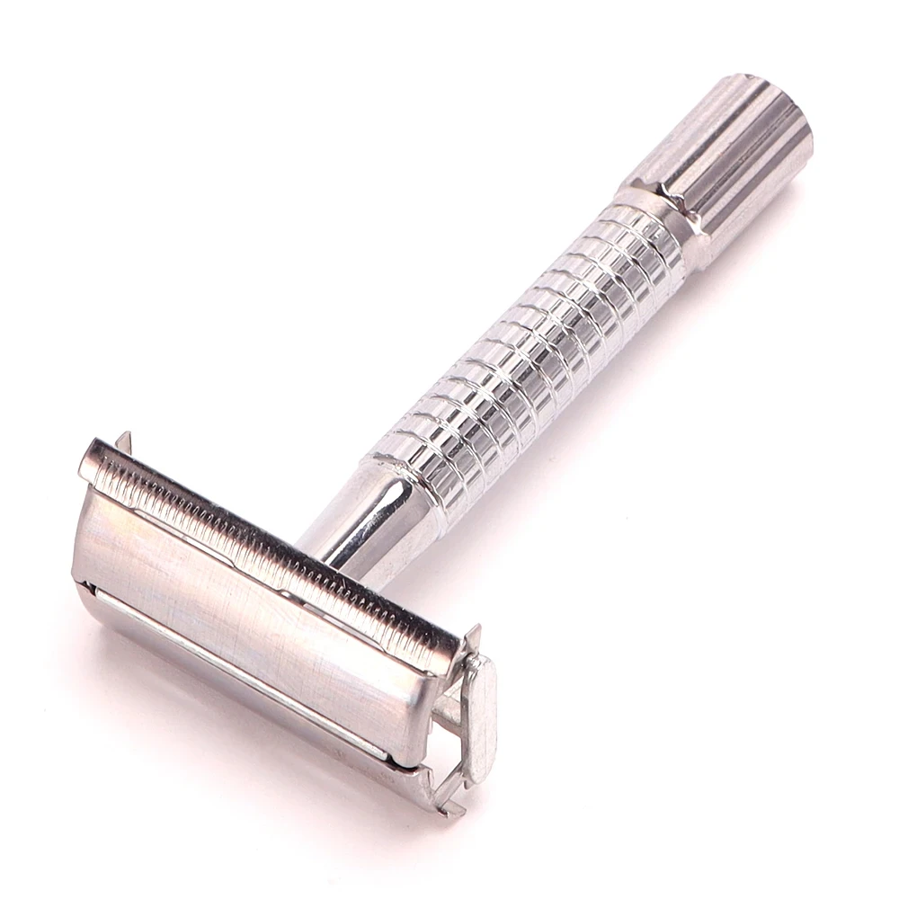 Double Edge Beard Hair Shaver Set Men's Traditional Classic Beard Razor Shaver Stainless Steel Safety Mens Trimmer Blades Box 4