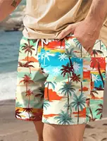 Fashion Palm Tree Tropical Printed Men's Board Shorts Hawaiian Swim Trunks Drawstring Comfort Breathable Vacation 1