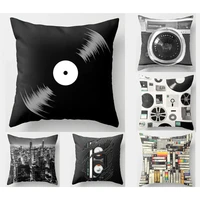 Retro Speaker Piano Rock Black White Cushion Cover Home Sofa Chair Pillow Music Pop Band - Image 2