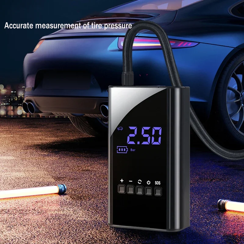 

Digital Display Car Air Pump Portable Wireless Air Compressor Handheld Suitable for Motorcycles Bicycles Boats Car Tire Balls