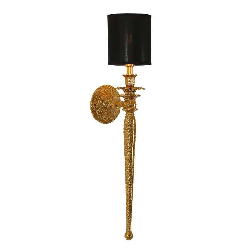 

American Copper Wall Lamp Minimalist Living Room Decoration LED Lights Balcony Bedroom Bedside Lamp Aisle Copper Wall Light