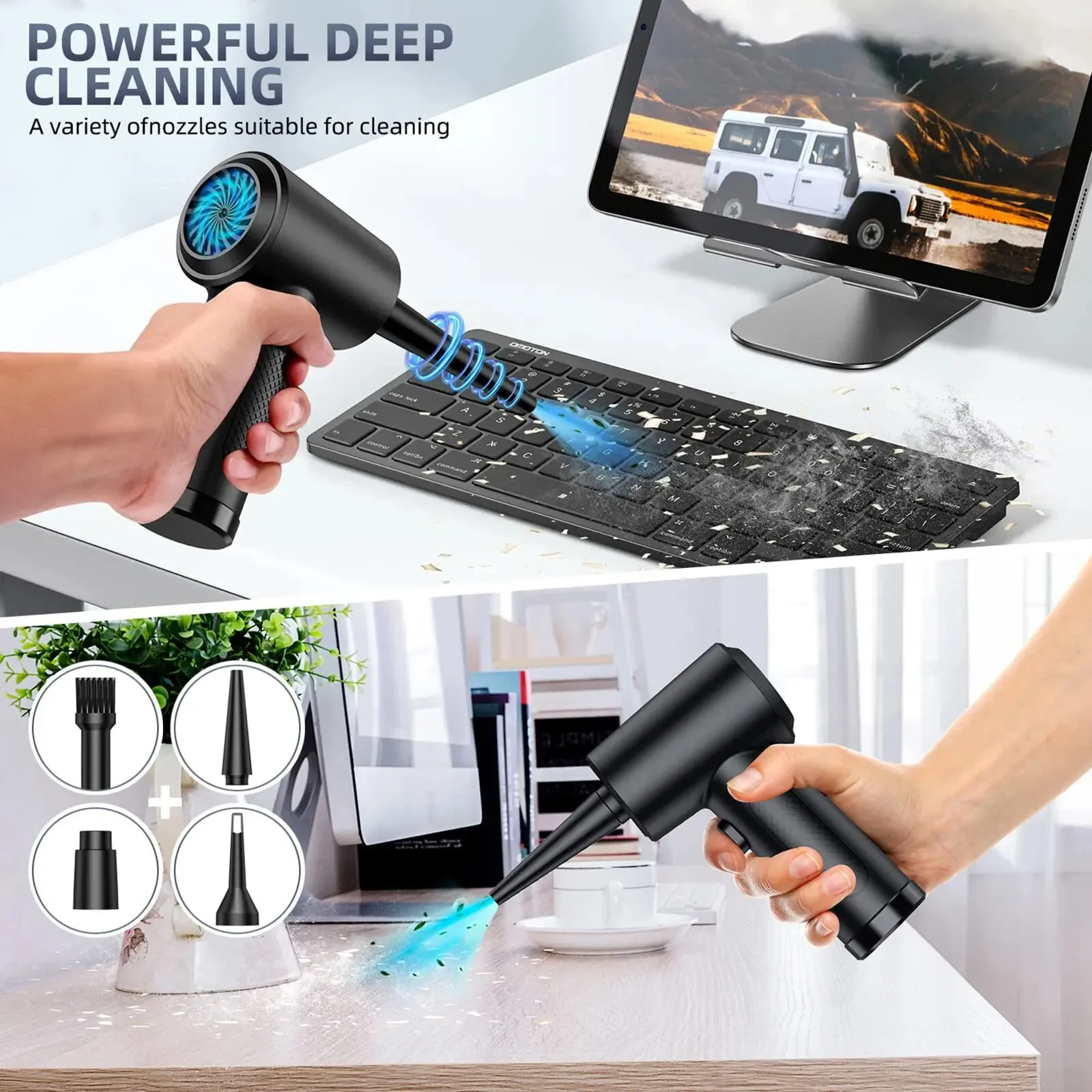 Compressed Air Duster Electric Rechargeable Cordless Air Blower Compressed For Cleaning Computer Keyboard Camera Car Home