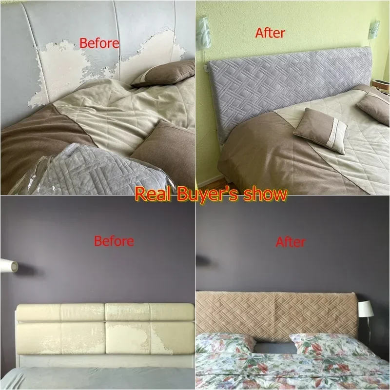 Thicken Soft Plush Quilted Head Cover Thicken Velvet Headboard Cover Solid Color Bed Back Dust Protector European Style velvet headboard cover bed headboard cover