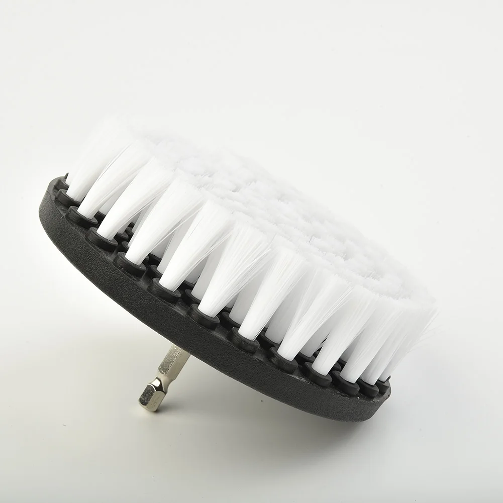 5 Inch White Car Wheel Electric Cleaning Drill Brush Soft Brush Decontamination For Glass Furniture Tire Cleaning car cleaning accessories,wheel cleaning brush,car cleaning tool,wheel brush,wheel tire cleaning brush,electric scrubber brush,drill brush attachment set