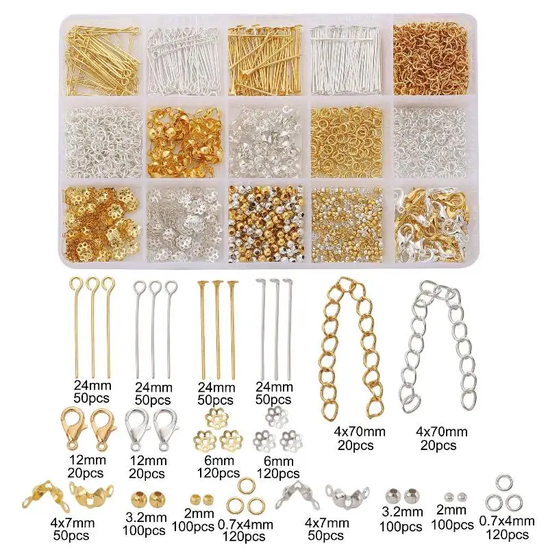 1260pcs/Set DIY Beads Jewelry Accessories Jewelry Making Starter Kit Earrings Necklace Findings Suitable For Adults Beginners - 4