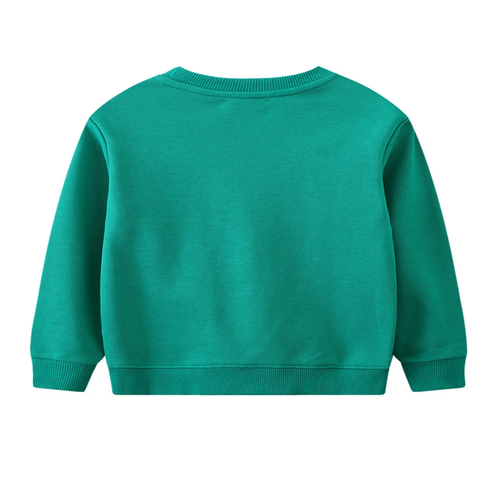 2025 Autumn Green Baby Boys Kids Clothes Children's Clothing Embroidery Cartoon Excavator Santa Claus Sweatshirts