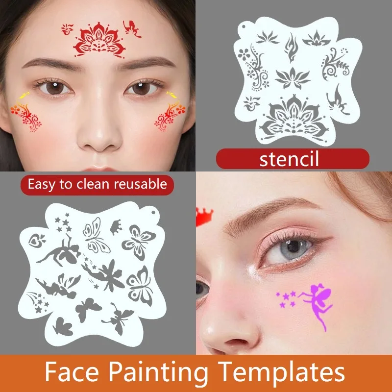 Face Painting Stencil Templates To Draw Children Stencils for Drawing Template Make-up Stencils for Facial Makeup 8PCS