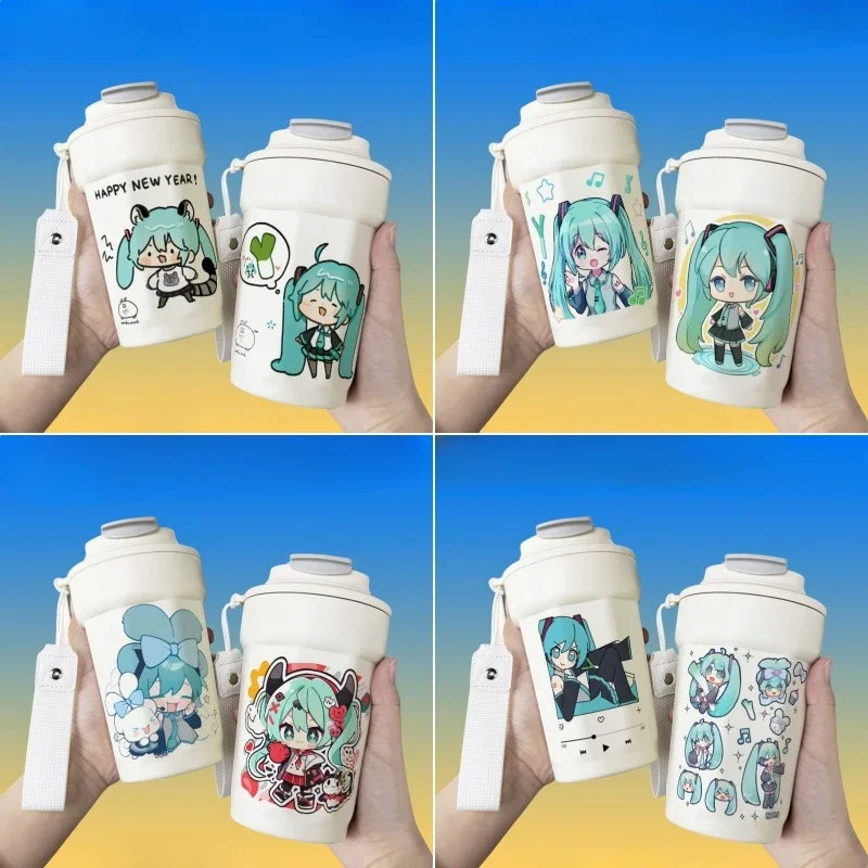 

Hatsune Miku Thermos Cup Anime Cute Cartoon Stainless Steel Water Cup Kawaii Portable Coffee Cup As A Birthday Gift for Friends