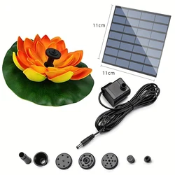 Solar - Powered Lotus Fountain Pump with Multi - Nozzle Design - Vibrant Garden & Bird Bath Decor (Orange)
