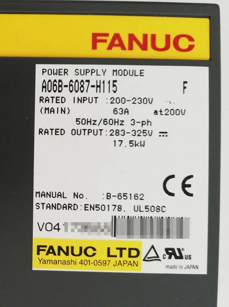 

1PC NEW FANUC POWER SUPPLU MODULE A06B-6087-H115 FREE EXPEDITED SHIPPING