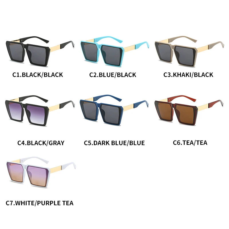 Men Women Sunglasses Designer Oversized Square Large Design Flat Top Big  Fashion